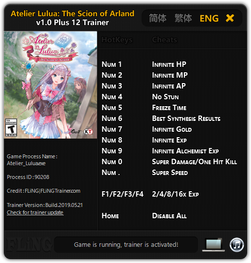 Atelier Lulua: The Scion of Arland Trainer