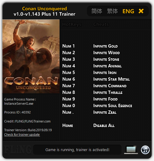 Conan Unconquered Trainer