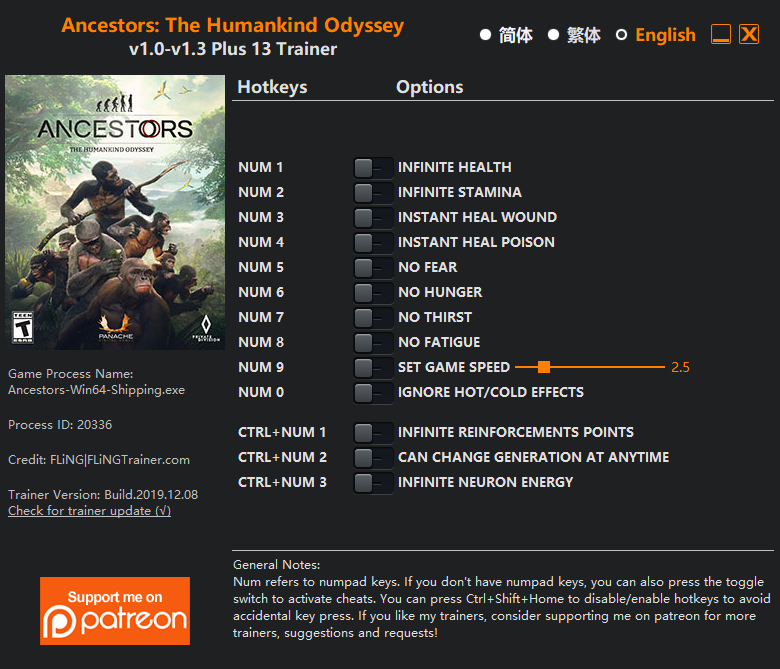 Ancestors: The Humankind Odyssey Trainer