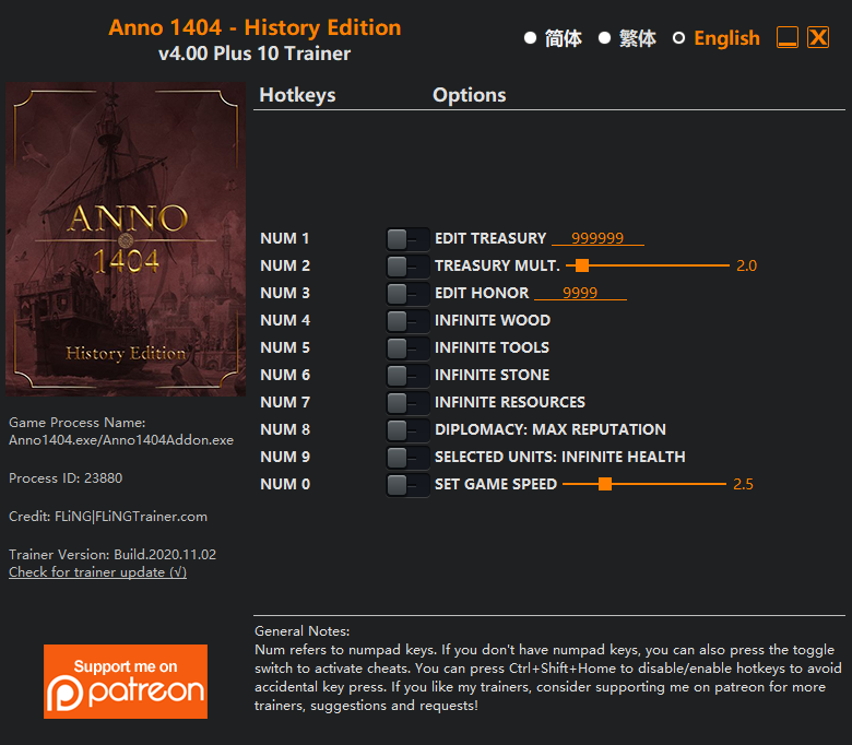 Anno 1404 – History Edition Trainer