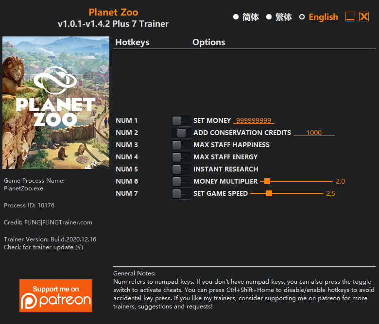 Planet Zoo Trainer