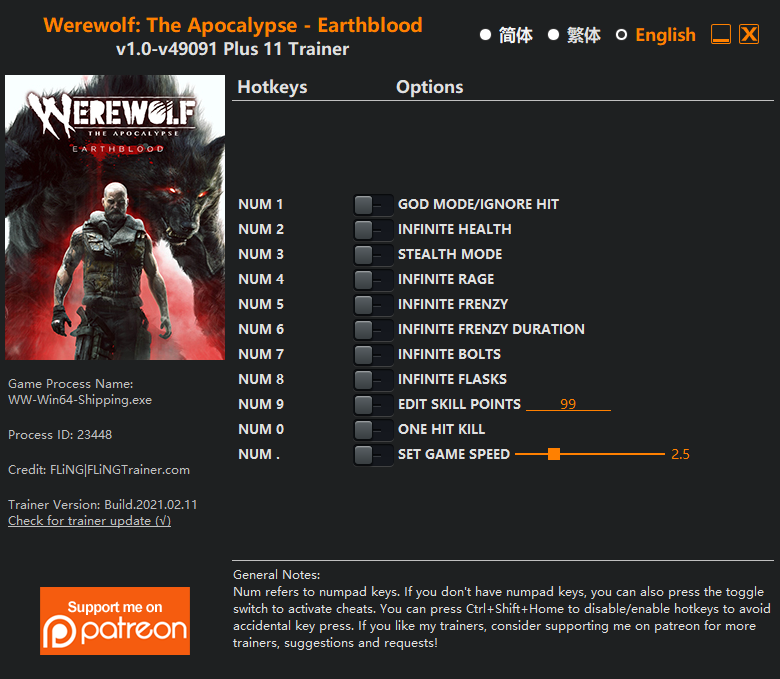 Werewolf: The Apocalypse – Earthblood Trainer