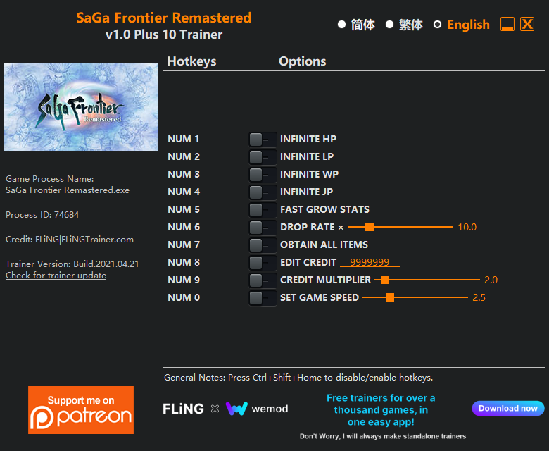 SaGa Frontier Remastered Trainer