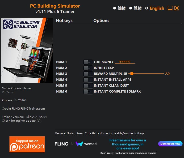 PC Building Simulator Trainer