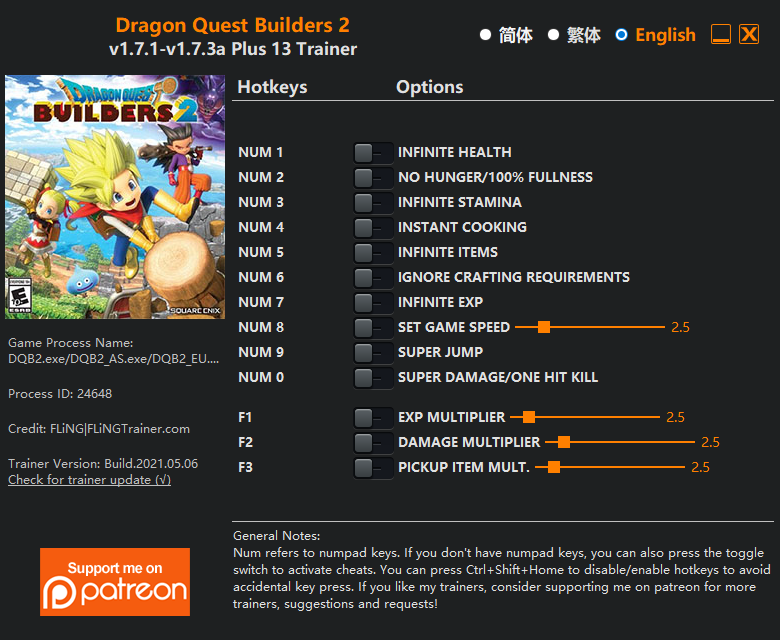 Dragon Quest Builders 2 Trainer