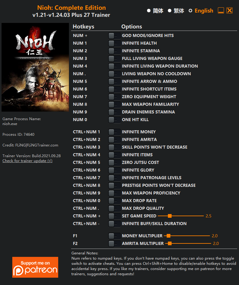 Nioh: Complete Edition Trainer