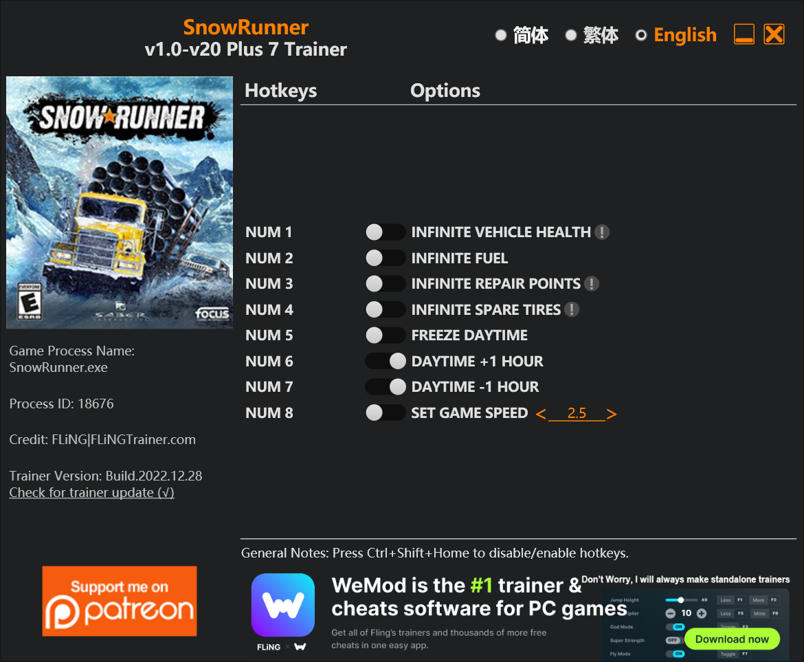 SnowRunner Trainer