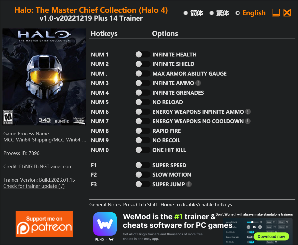 Halo: The Master Chief Collection (Halo 4) Trainer