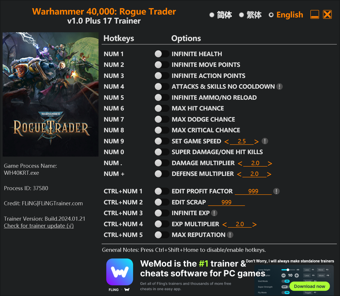 Warhammer 40,000: Rogue Trader Trainer