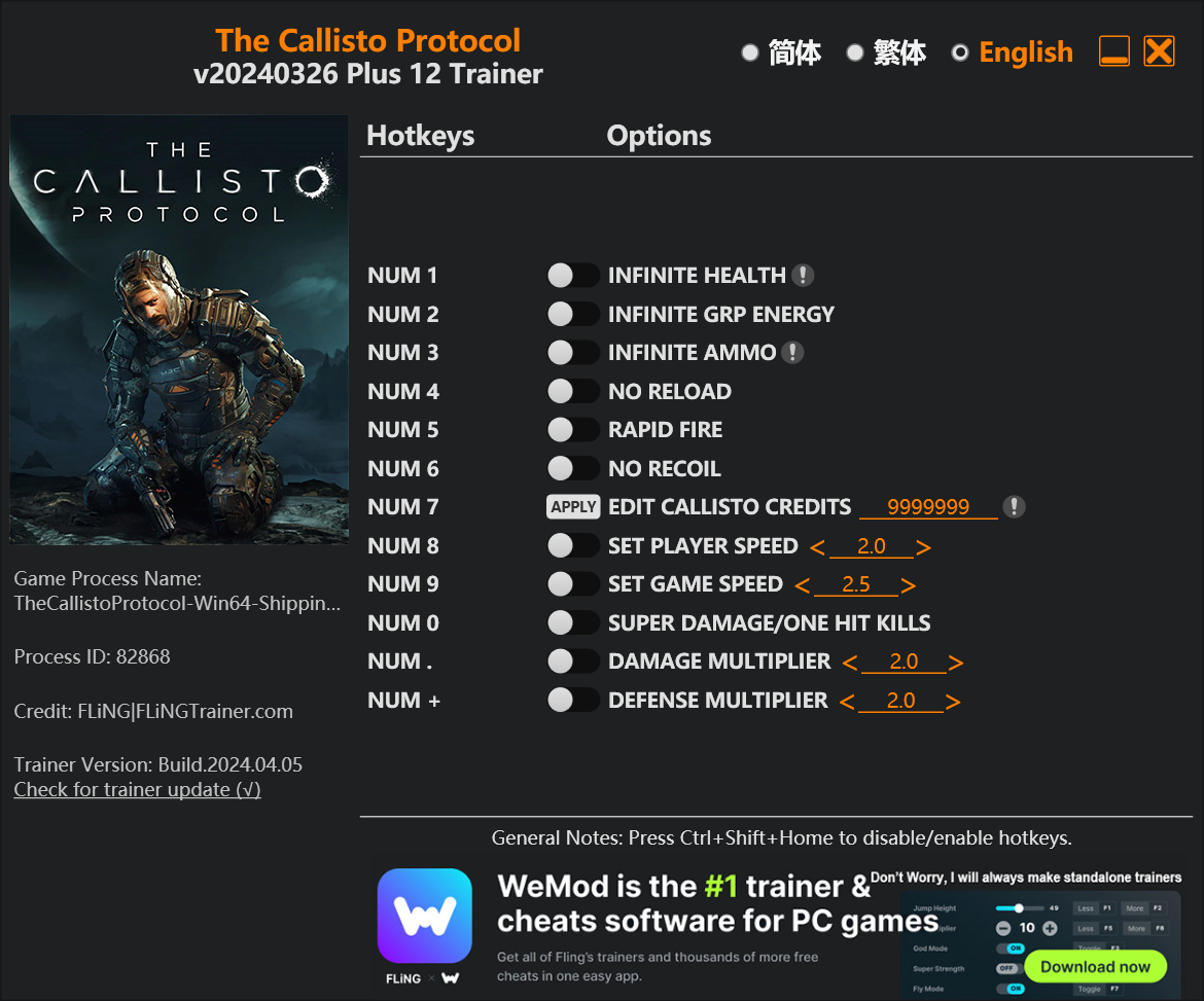 The Callisto Protocol Trainer