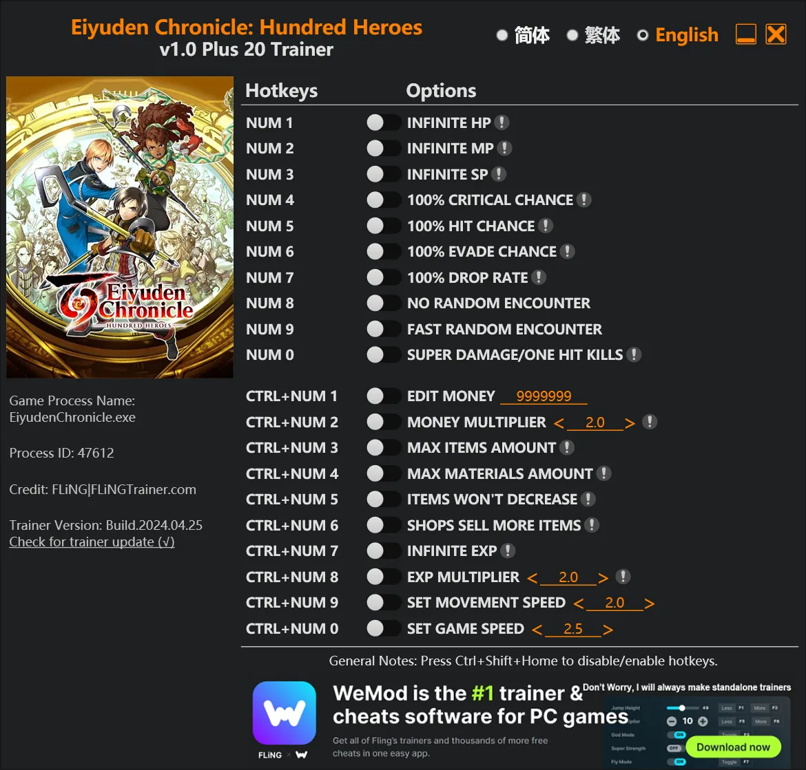 Eiyuden Chronicle: Hundred Heroes Trainer