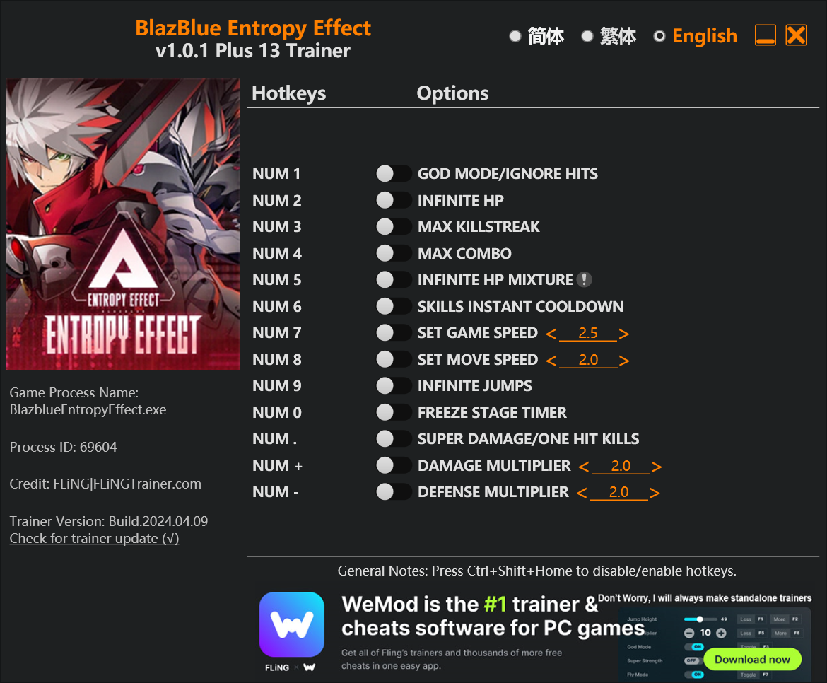 BlazBlue Entropy Effect Trainer