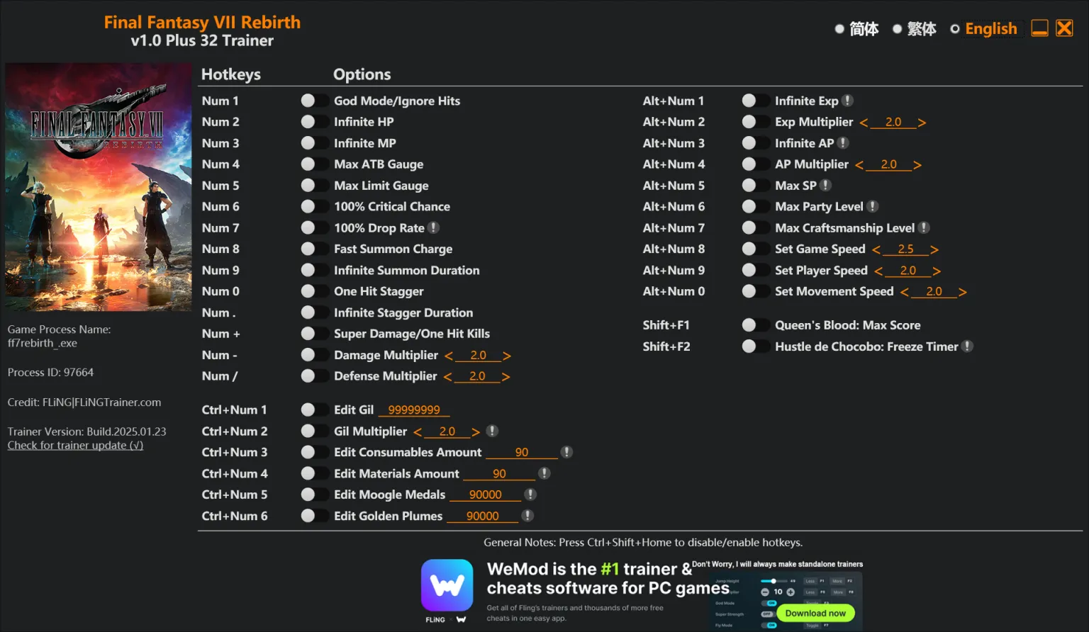 Final Fantasy VII Rebirth Trainer